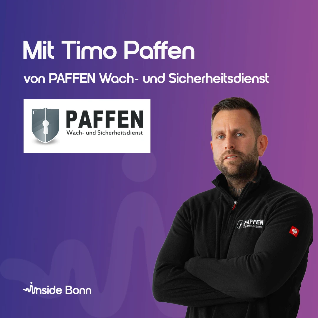 Timo Paffen von PAFFEN Wach- und Sicherheitsdienst im Podcast über Sicherheitsdienstleistungen.