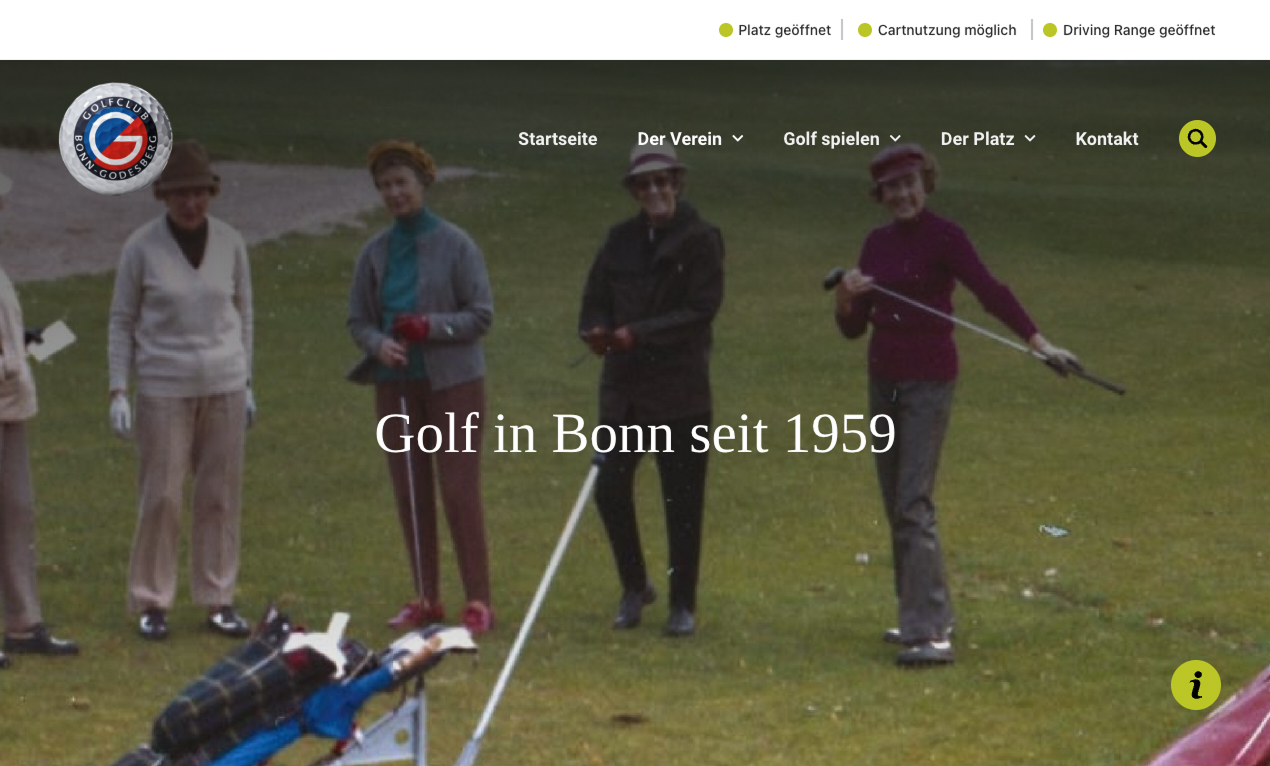 Golfspielende Frauen im Golfclub Bonn-Godesberg, historische Aufnahme aus den 1960er Jahren.