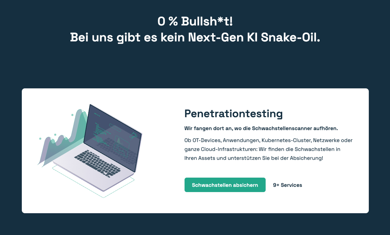 Laptop mit Datenanalyse und Penetrationstesting-Informationen auf dunklem Hintergrund.
