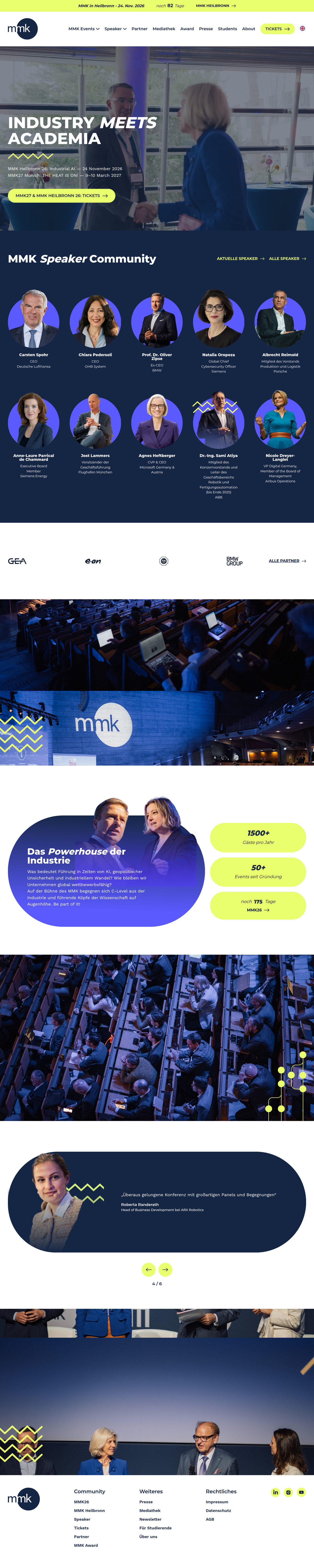 MMK Speaker Community: Experten aus Industrie und Academia im Austausch auf der Veranstaltung "Industry Meets Academia".