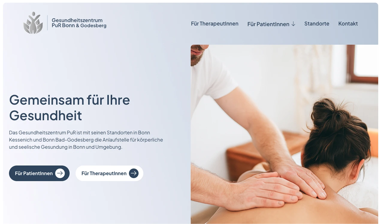 Massage im Gesundheitszentrum PuR für körperliche und seelische Gesundheit in Bonn und Bad Godesberg.